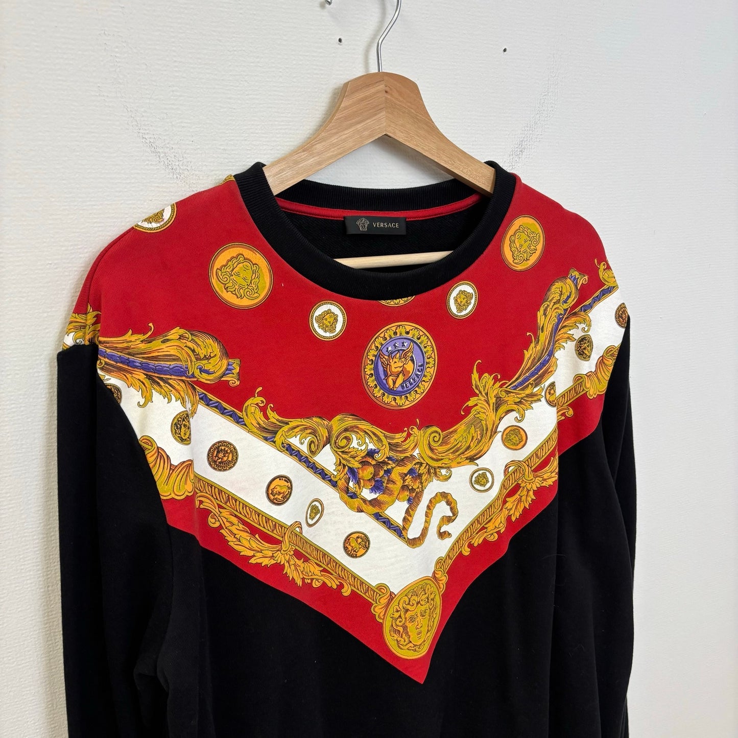 Gianni Versace Gold Medallion Black Sweater M/L