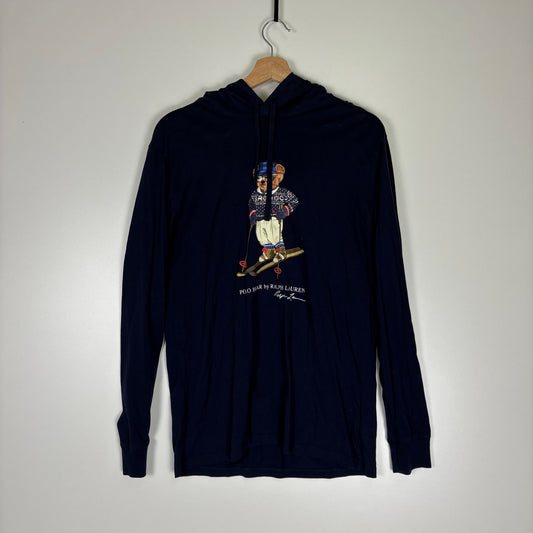 Polo Ralph Lauren polo bear skiing long sleeve hooded shirt M