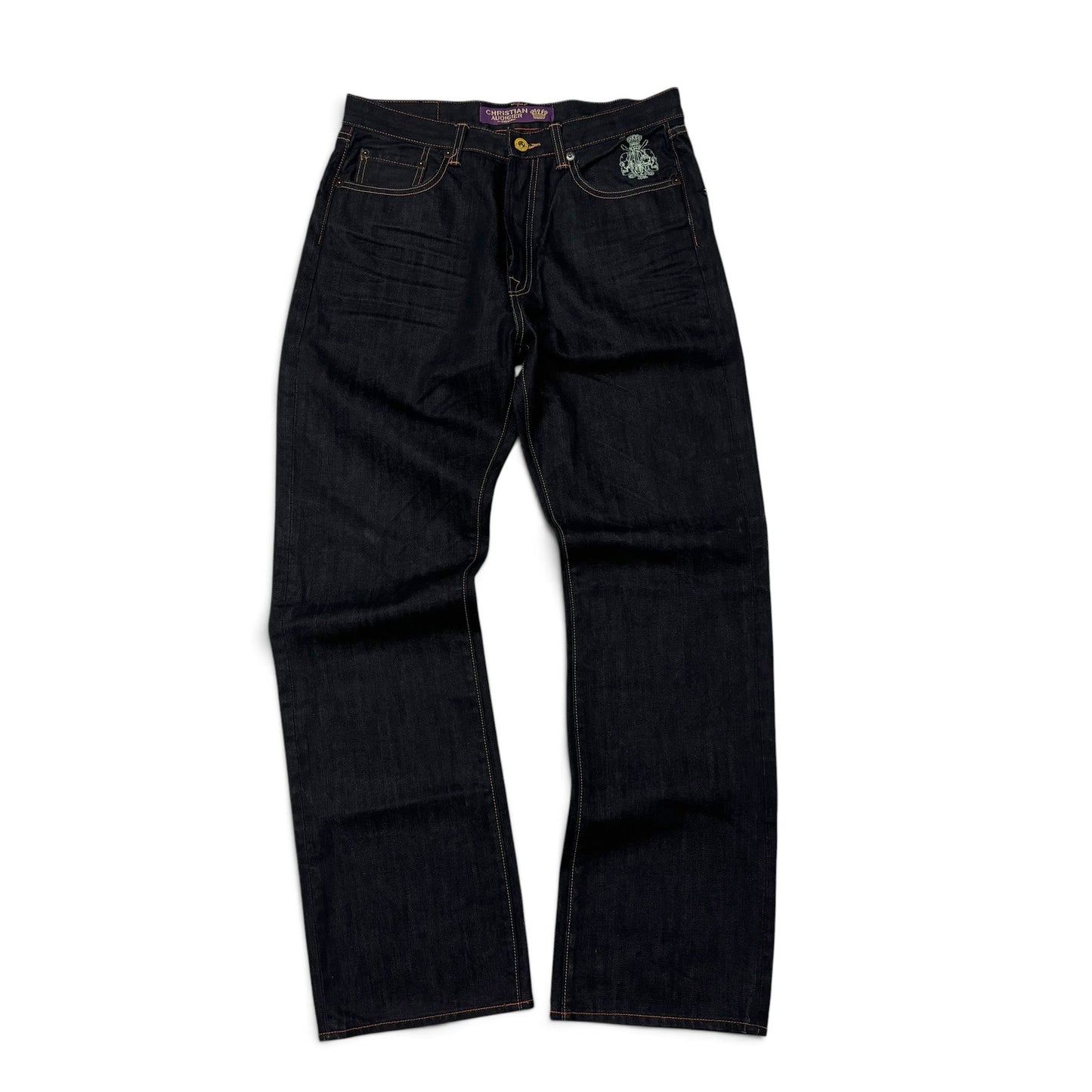Y2K Christian Audigier Skull Jeans Size 34