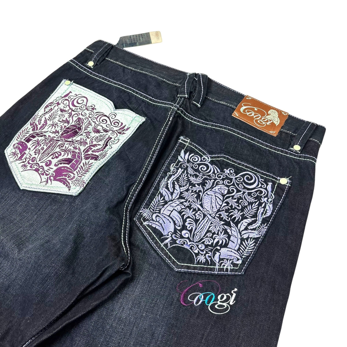 New Y2K Coogi Floral Print Baggy Jeans 38