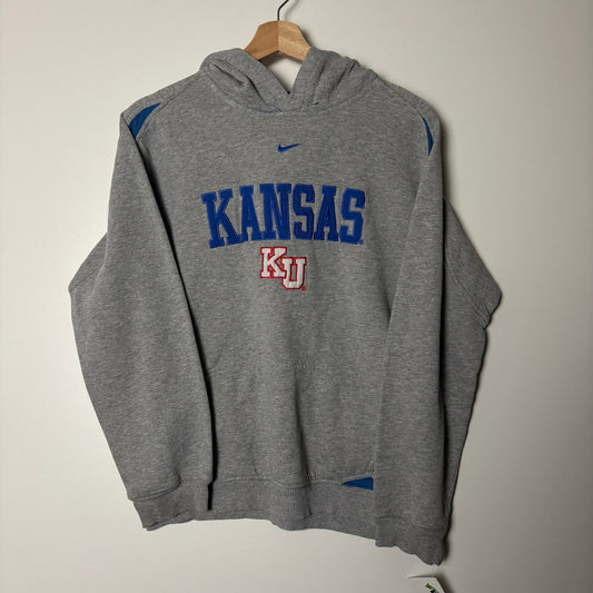 Vintage Nike Kansas university middle swoosh hoodie S-M