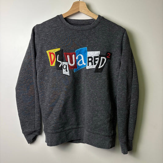 Dsquared2 embroidery multi logo grey crewneck M