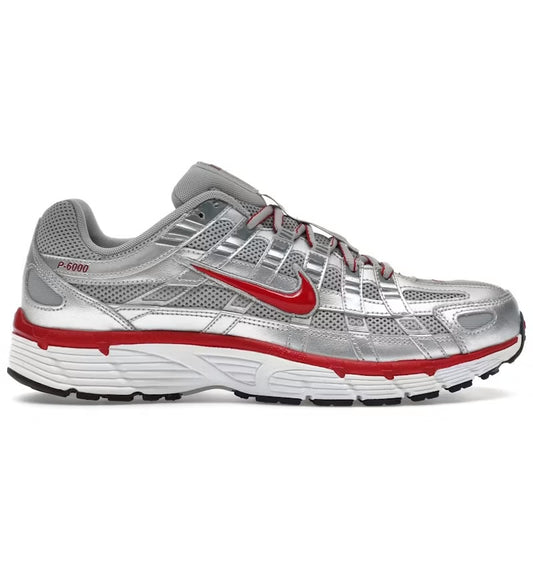 Nike P6000 Silver Gym Red Size: 9, 10