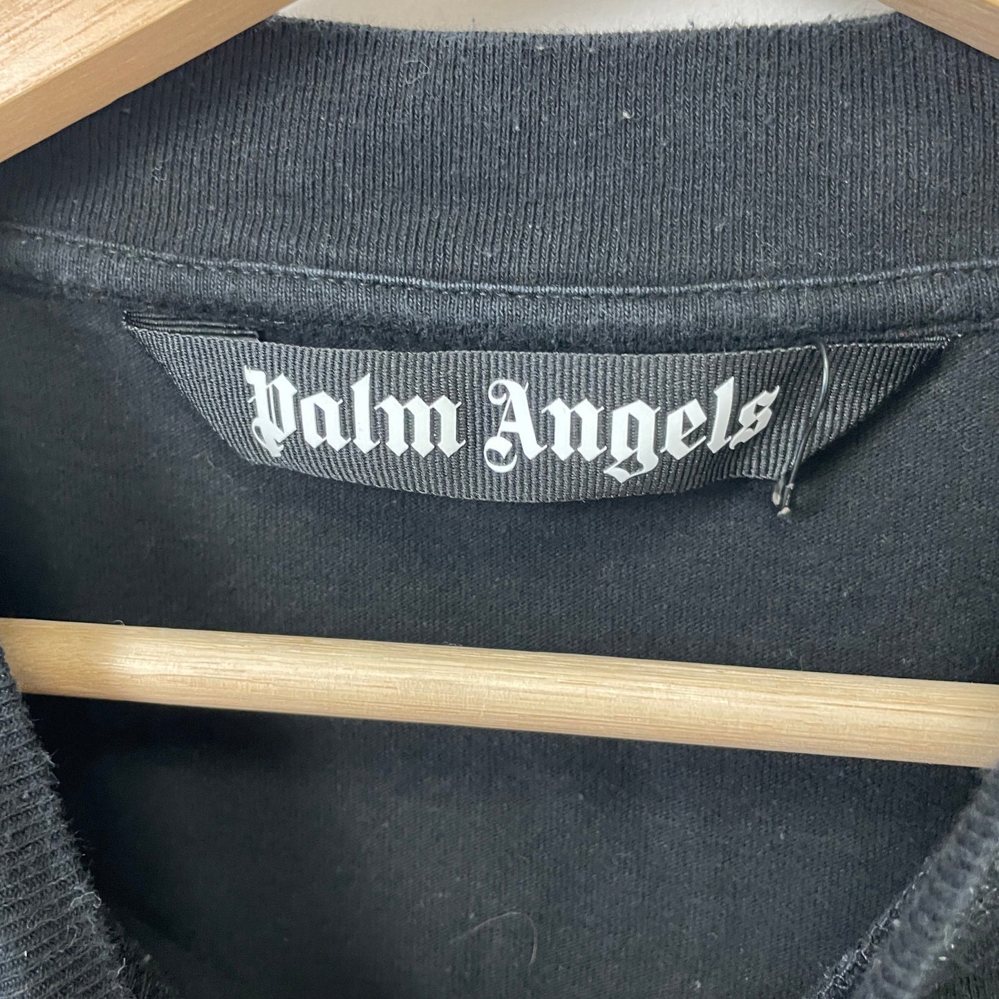 Palm angels curved back print collar logo tee M