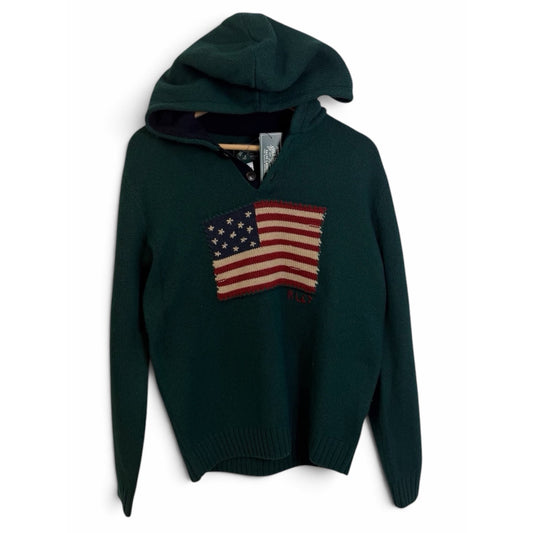 Polo Ralph Lauren USA Flag Hooded Knit Green S