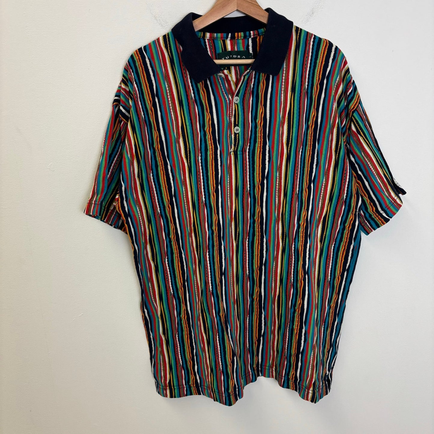Vintage tundra 3d knit polo shirt L