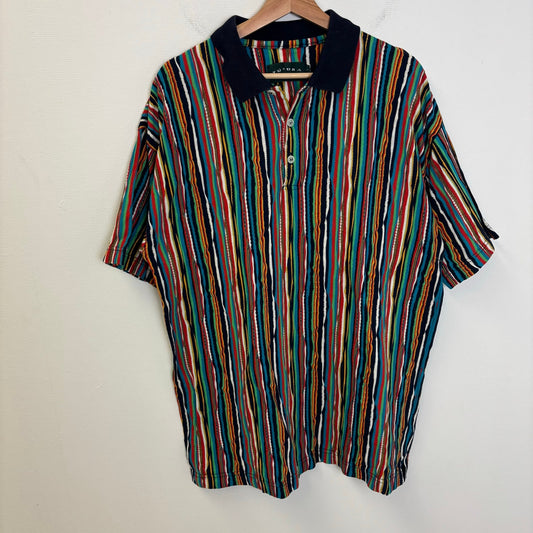 Vintage tundra 3d knit polo shirt L