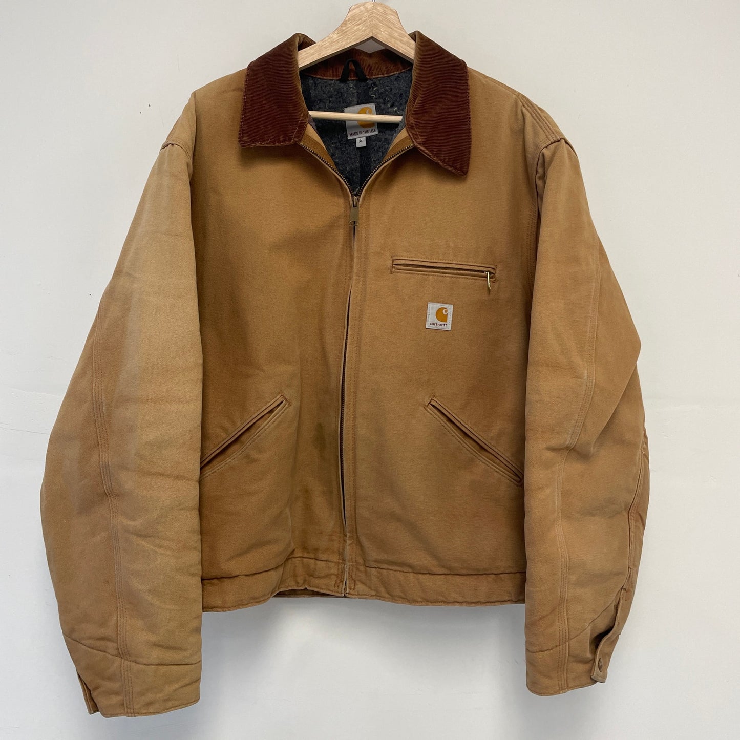 Vintage Carhartt Duck Detroit Cut Blanket Lined Jacket XL