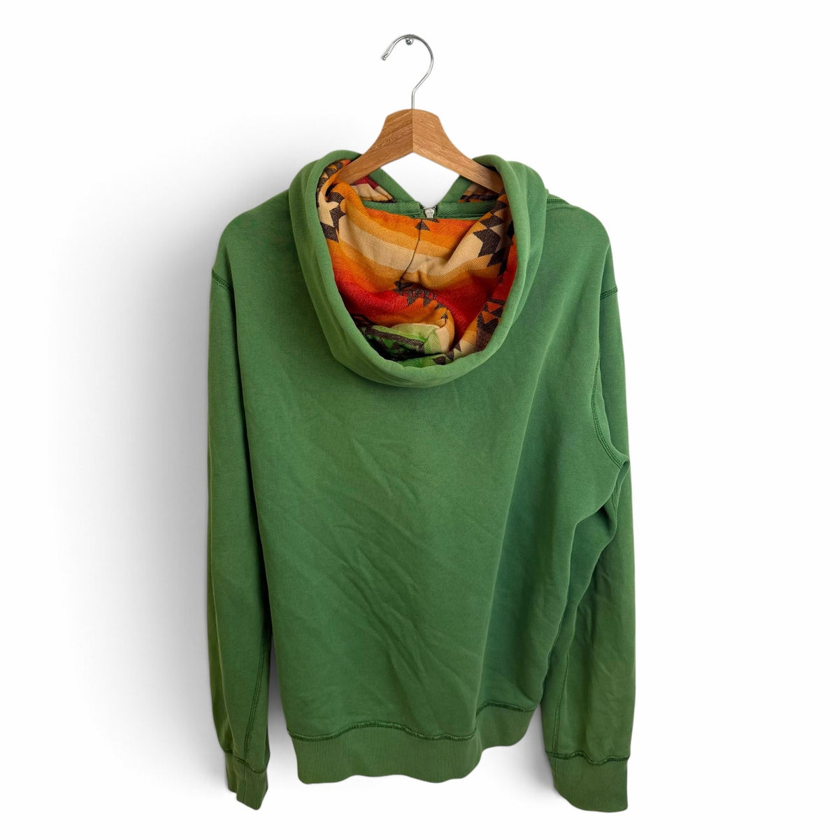 Polo Ralph Lauren Green Zip Up Sweatshirt Aztec Hood L