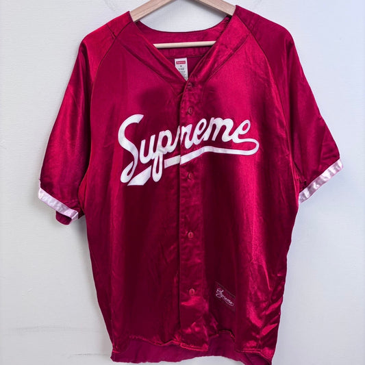 Supreme Satin Baseball Jersey #1 shirt M
