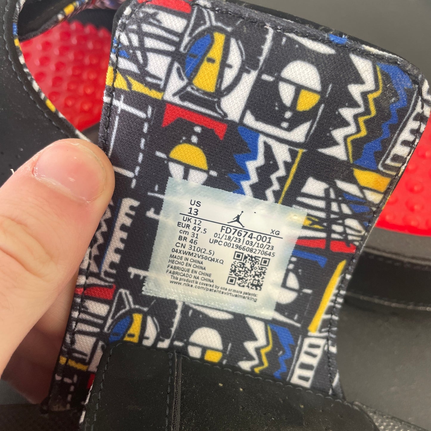 Nike Jordan Hydro 8 Retro Slides Bred Men's Size 13 Black Red