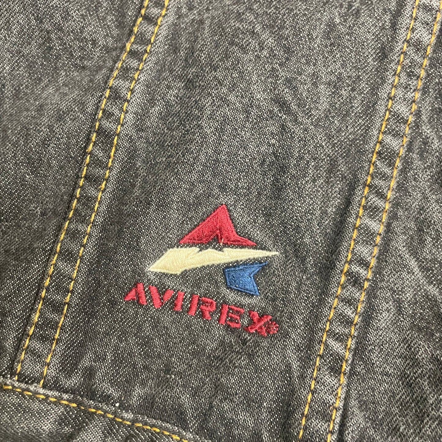 Avirex Y2K faded denim jacket L