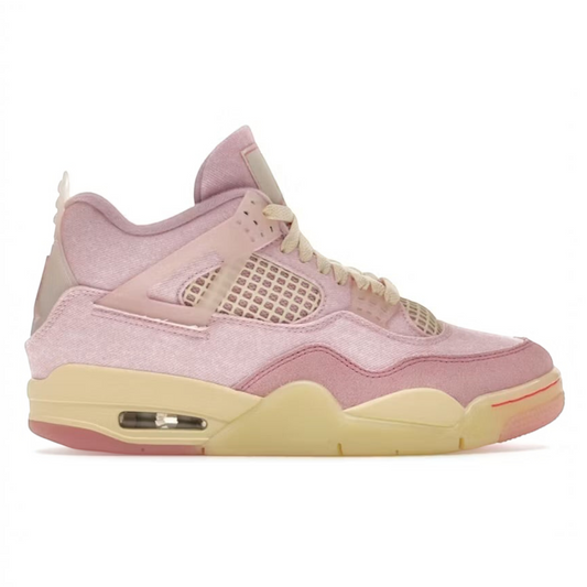 vsresell Jordan 4 Iced Carmine sneakers in soft pink canvas with cream accents and a translucent outsole