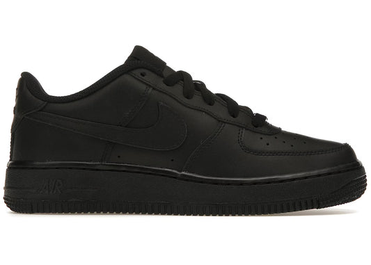 Nike Air Force 1 Triple Black GS Size: 4M/5.5W, 4.5M/6W, 5M/6.5W, 5.5M/7W, 6/7.5W, 6.5/8W, 7/8.5W