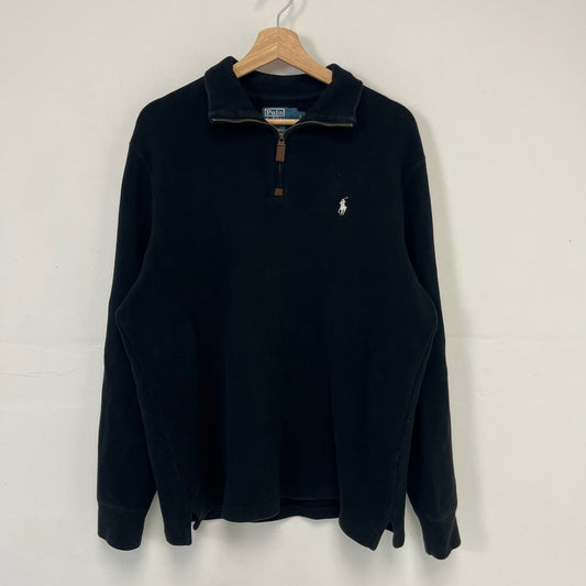 Vintage Polo 1/4 Zip Black L