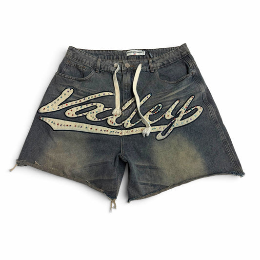 Vale Sports Divison Rhinestone Jorts 32