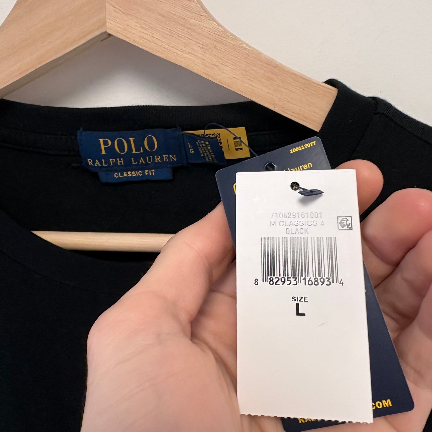 Polo Ralph Lauren Black Polo Bear T-Shirt L DS