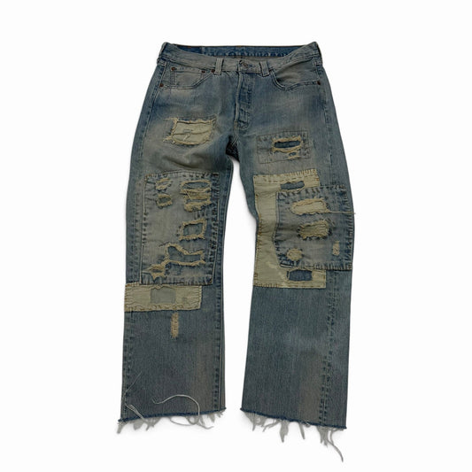 Levi 501 Patch Work Repaired Jeans 32x28
