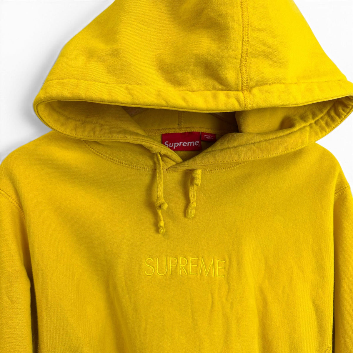 Supreme Yellow Spell Out Hoodie M