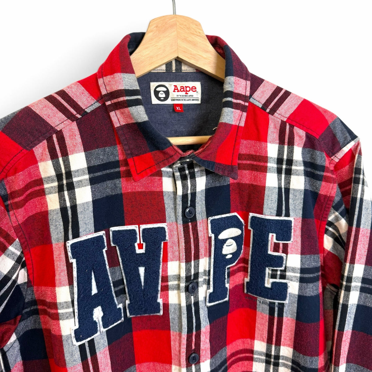 Aape By A Bathing Ape Bape Button Up Plaid Flannel XL