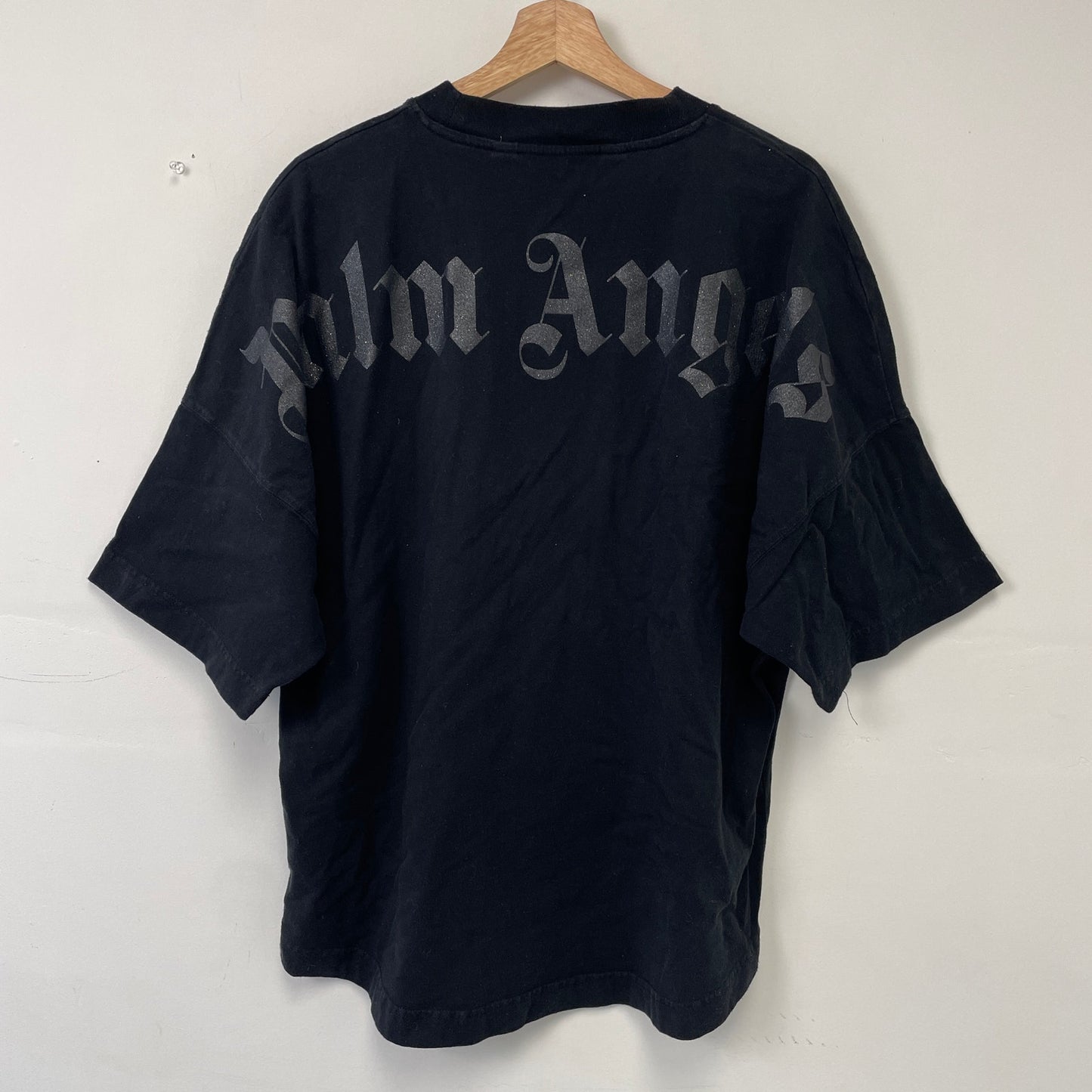 Palm angels curved back print collar logo tee M