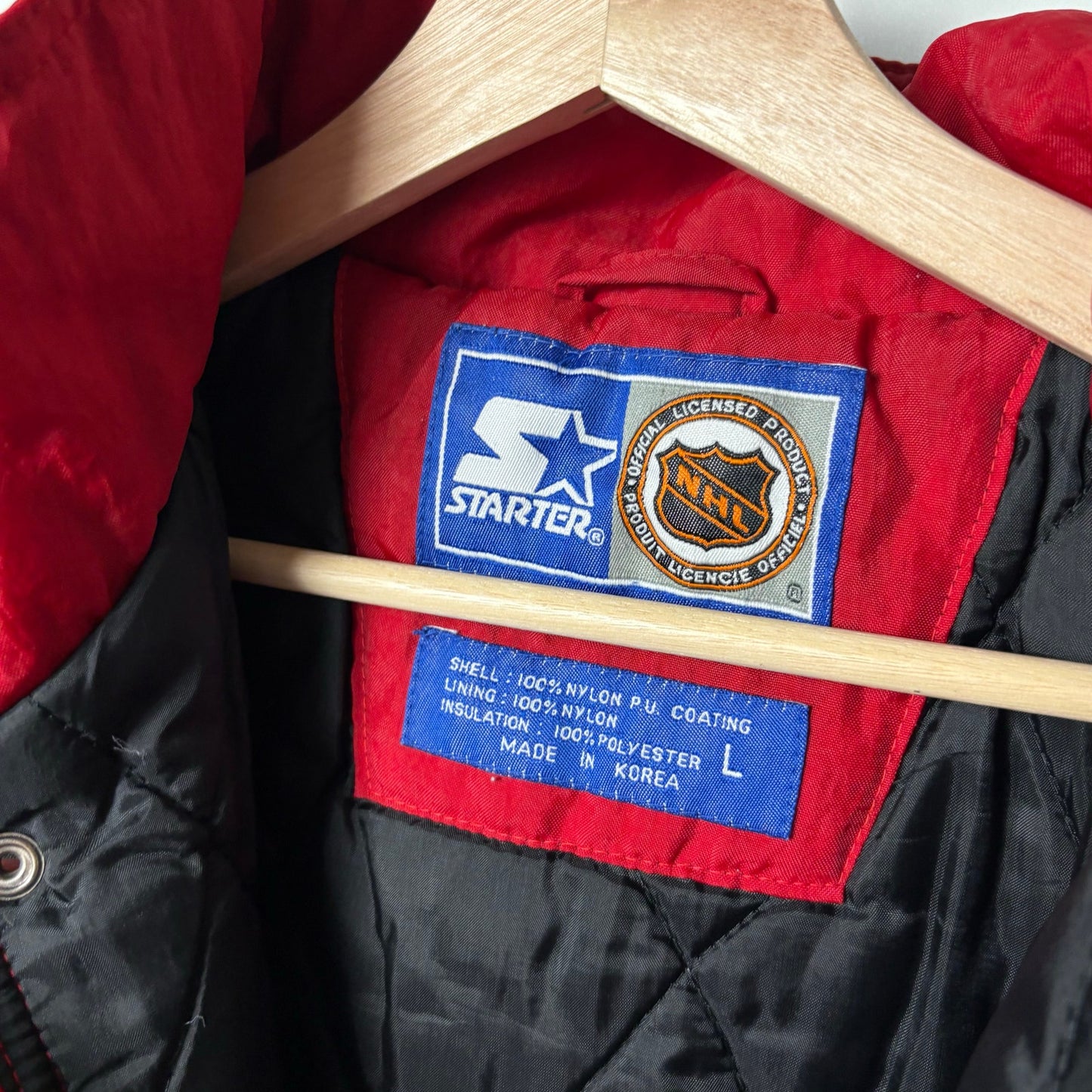 Vintage Detroit Red Wings apex one red starter puffer jacket