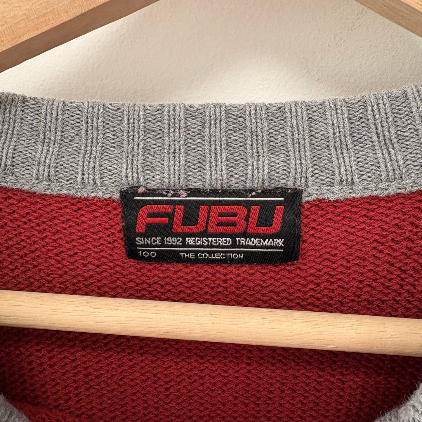 Vintage Fubu Graphic Red Knit Sweater