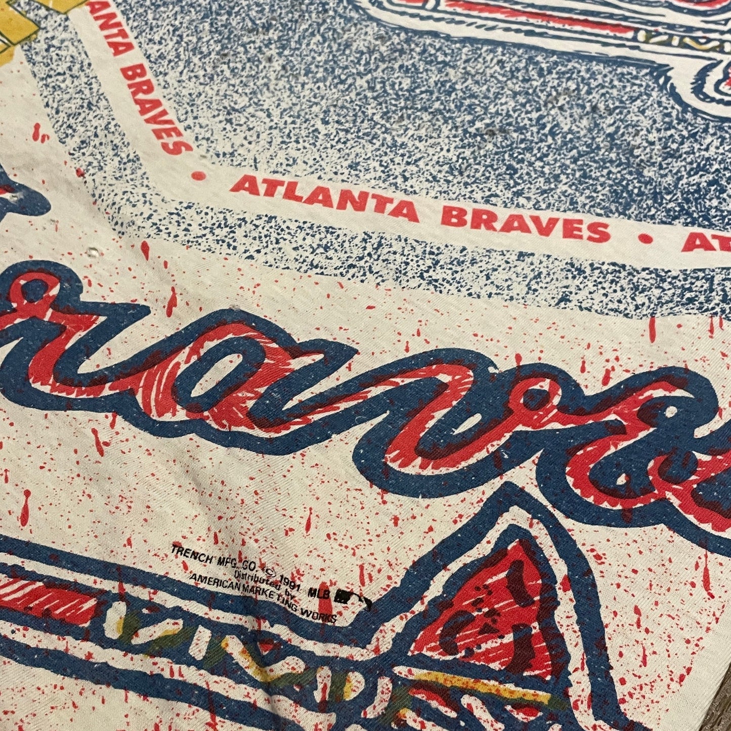 Vintage 90s Atlanta Braves AOP tee L