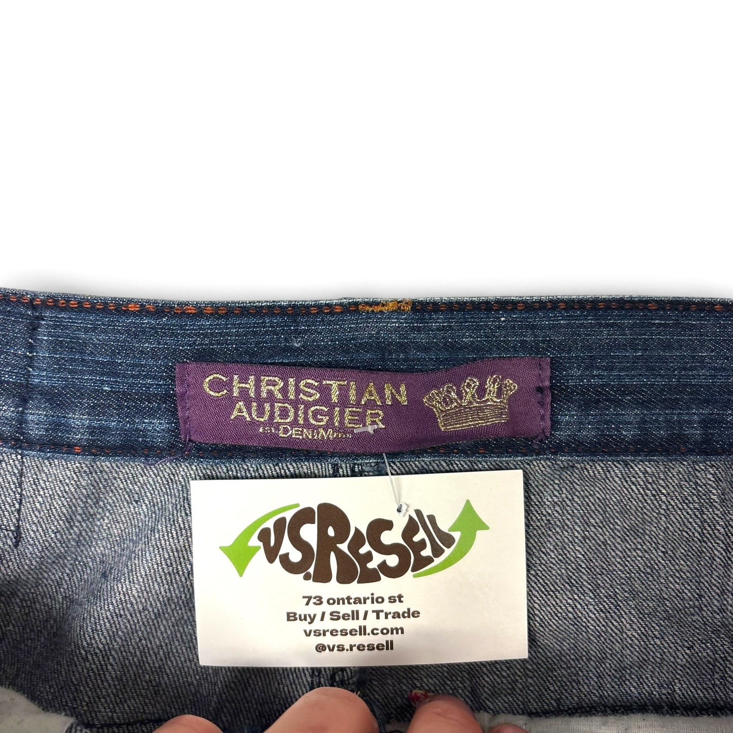 Y2K Christian Audigier Embroidered Baggy Shorts 36