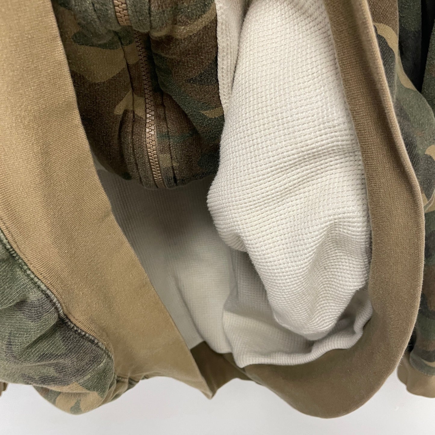 Vintage Camo thermal lined zip up hoodie XL