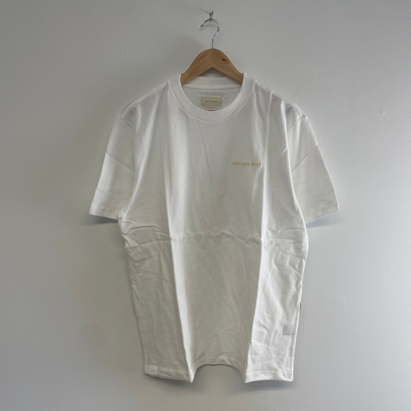 Aime Leon dore spellout logo white t shirt L
