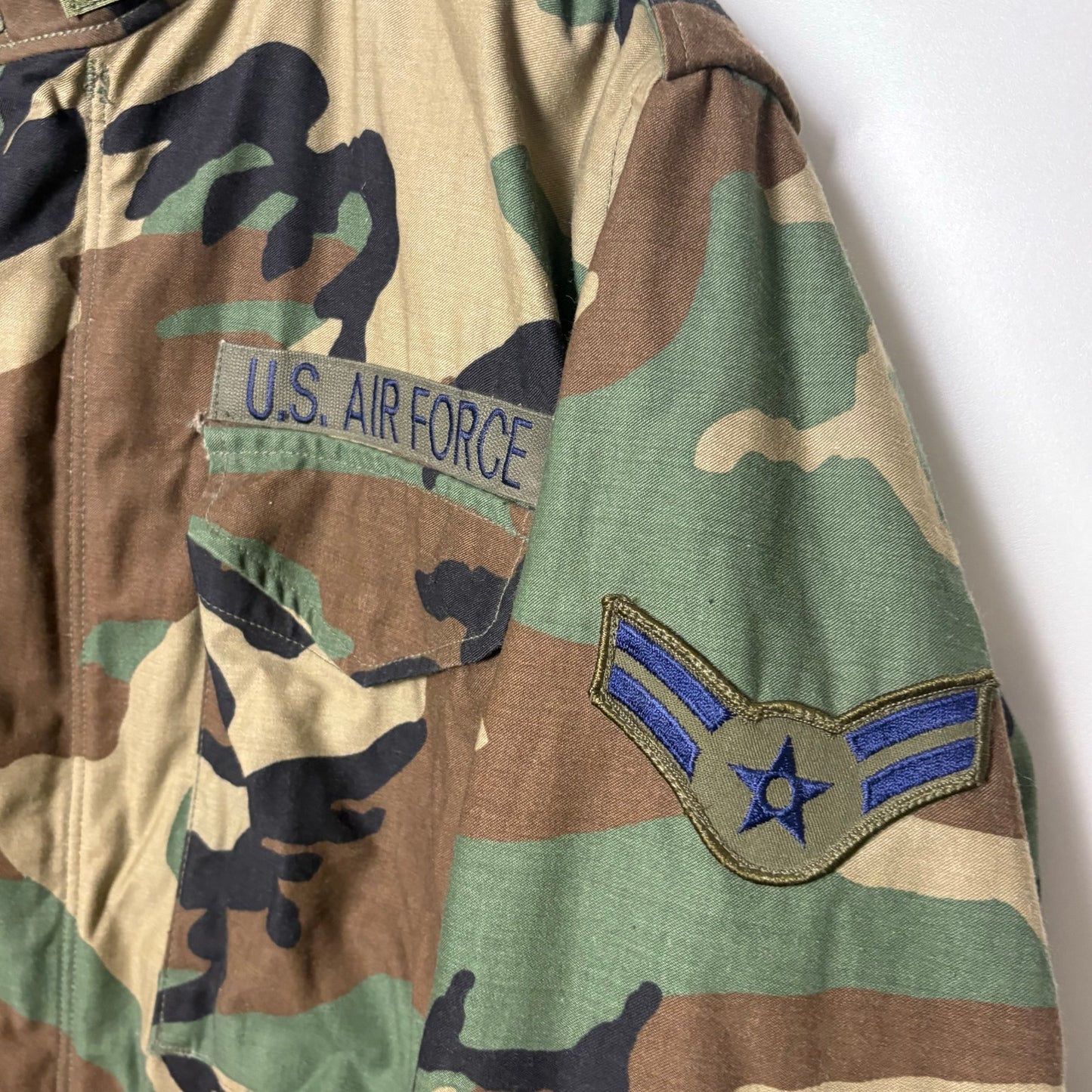Vintage M65 field camo green military jacket XL