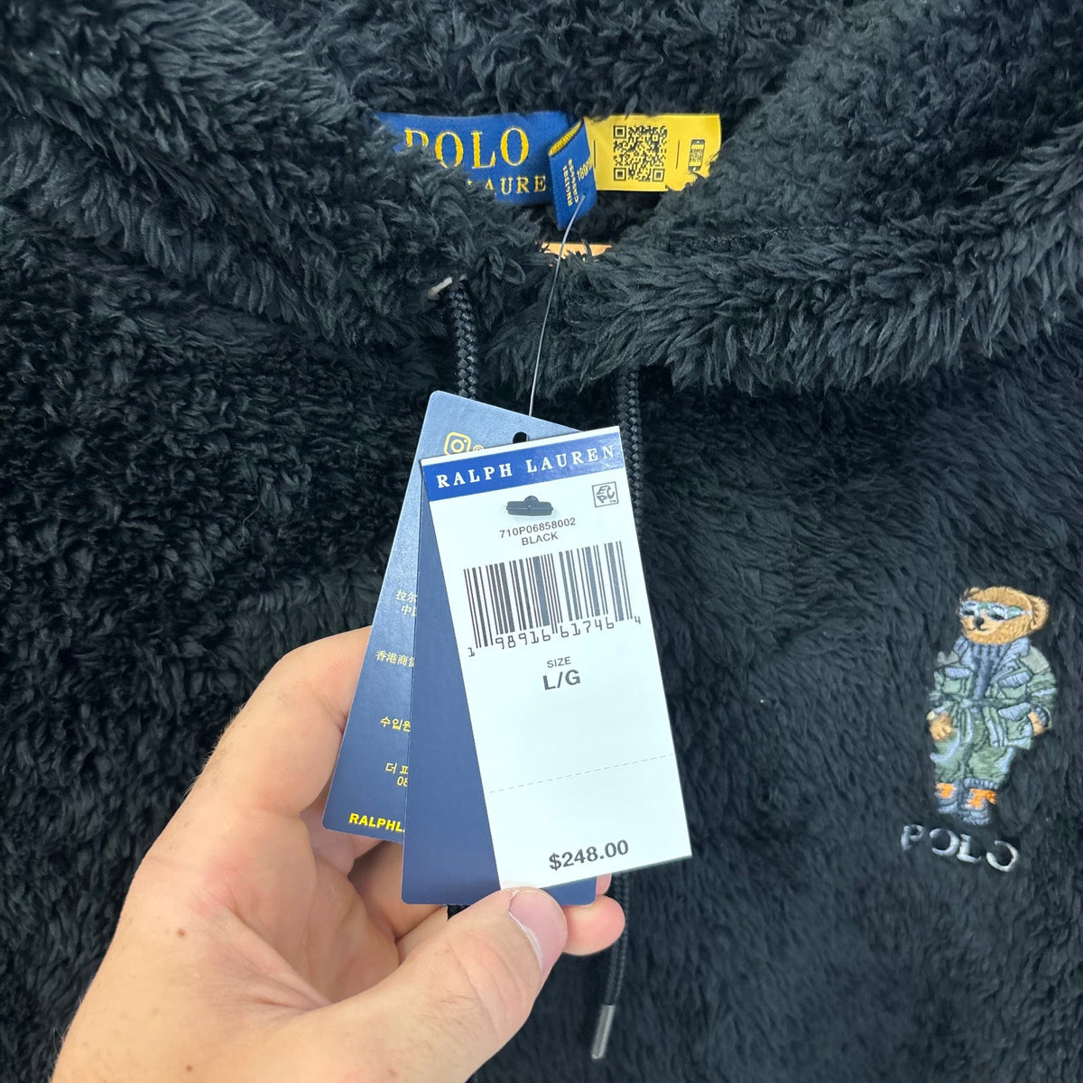 New Polo Ralph Lauren Sherpa Fuzzy Sweater L