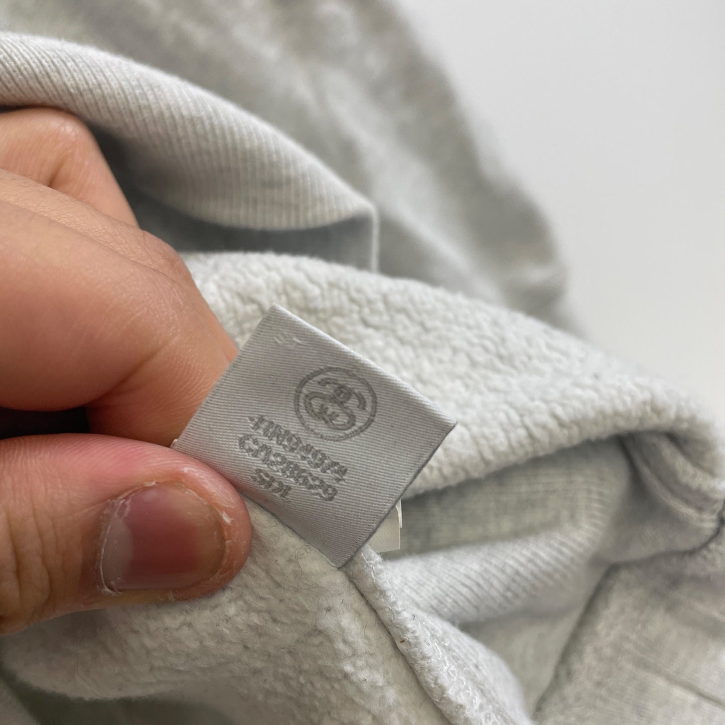 Stussy contrast collar grey crewneck M
