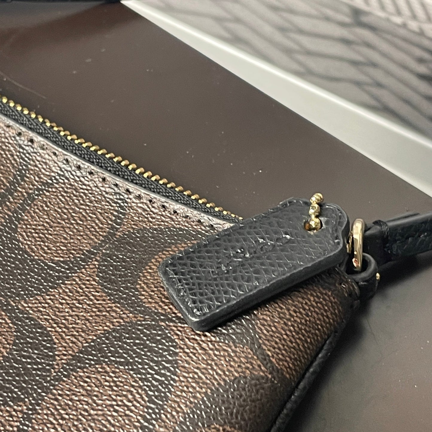 Coach wristlet monogram wallet bag