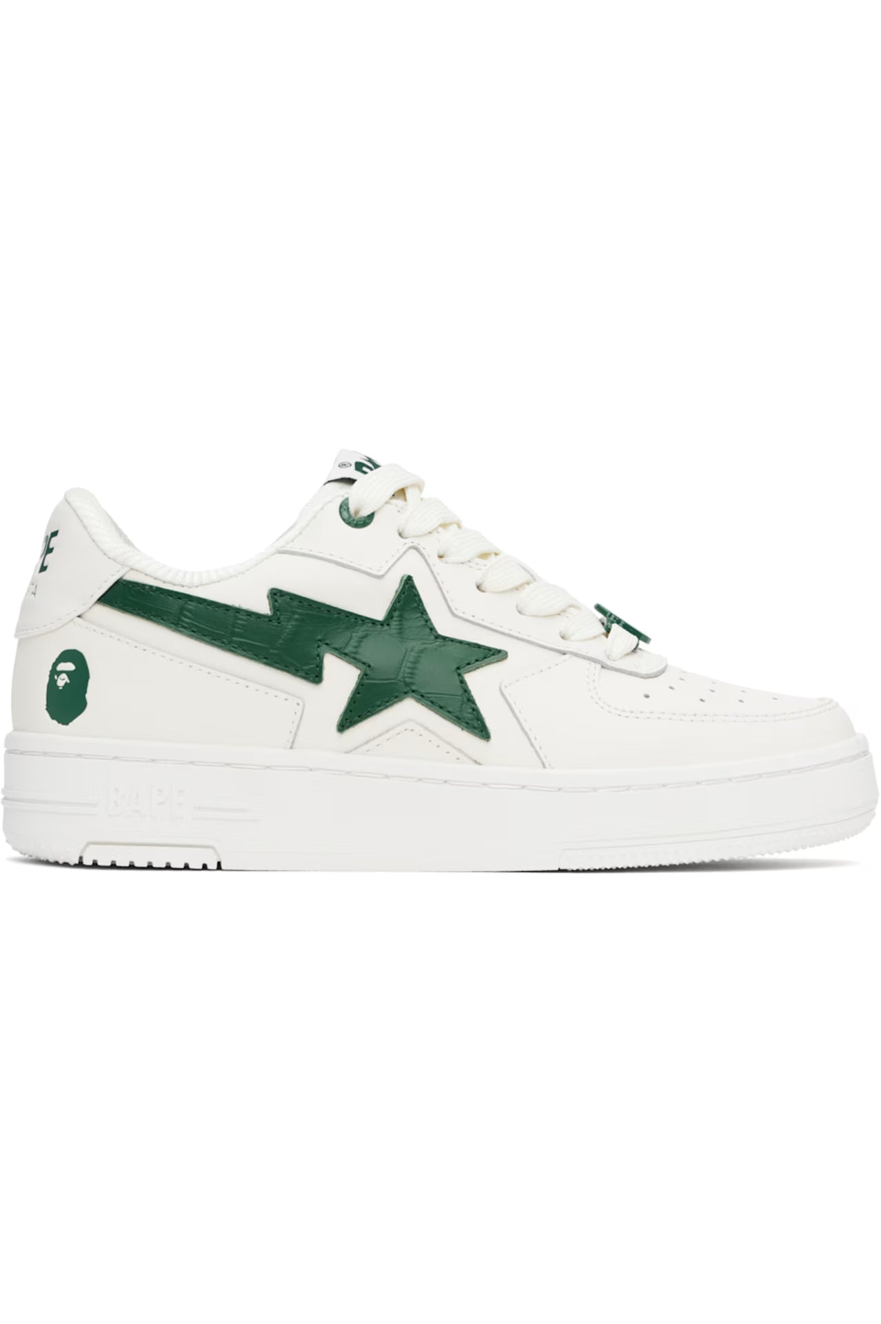 Bathing ape bapesta white green leather Size: 10, 13