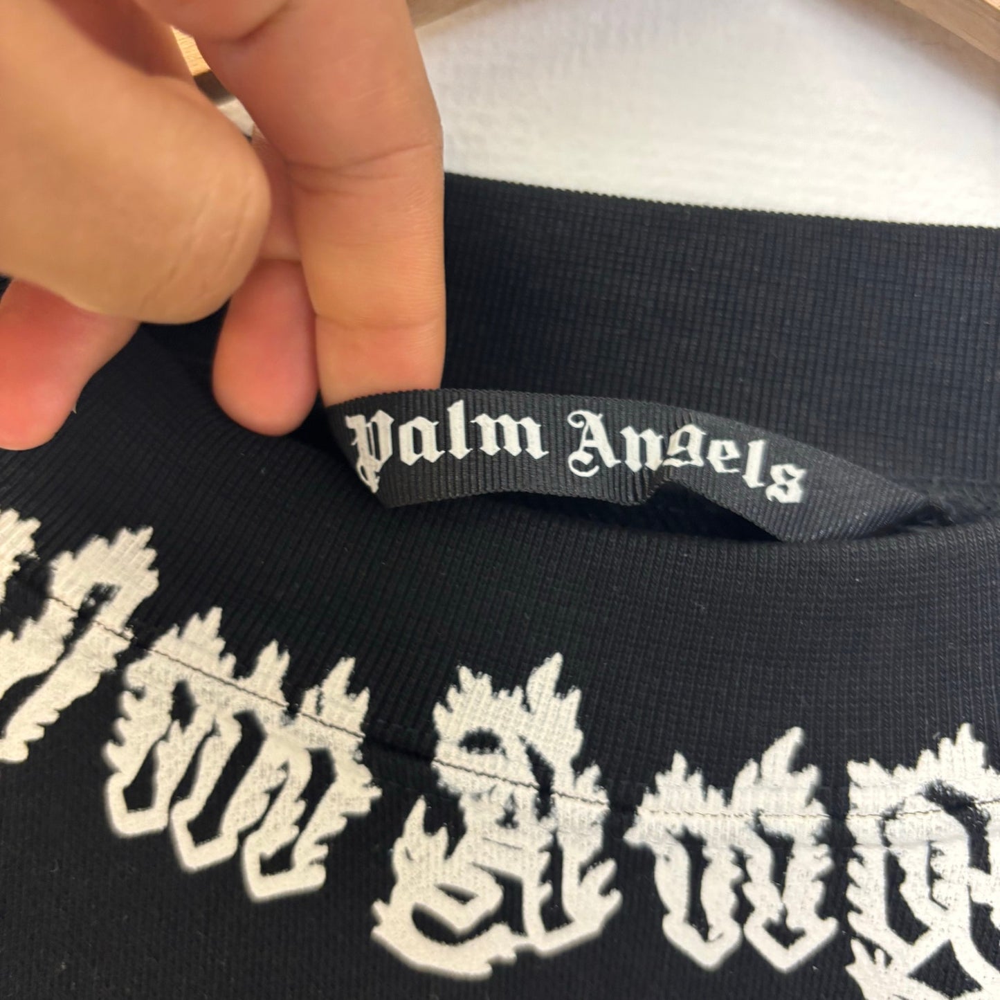 Palm Angels Neck Logo Sweatshirt black L
