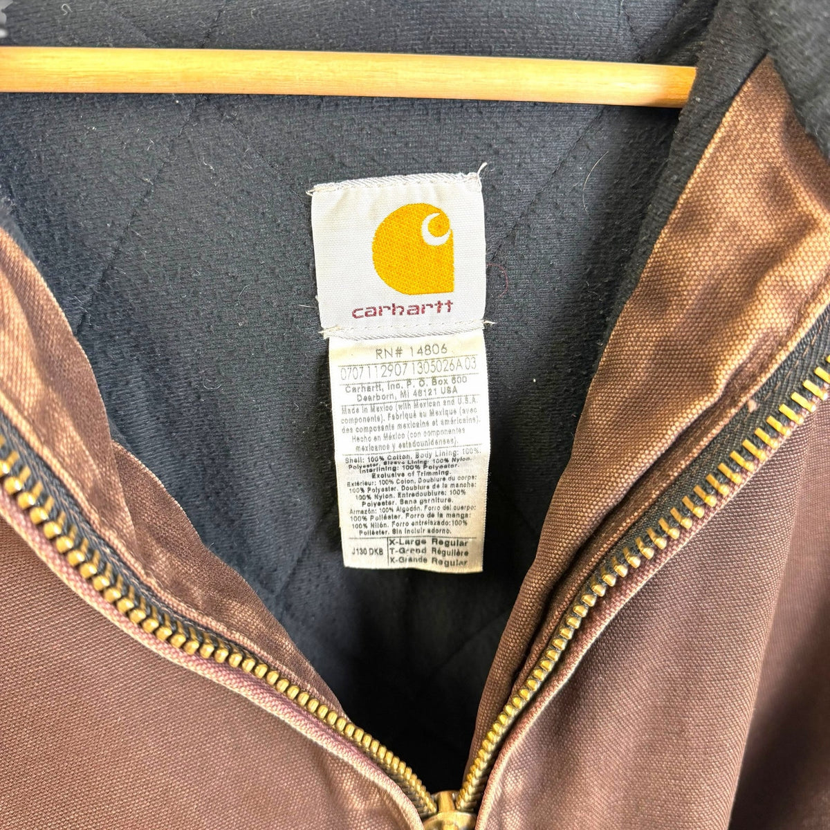 Carhartt Brown Hooded Active Jacket XL