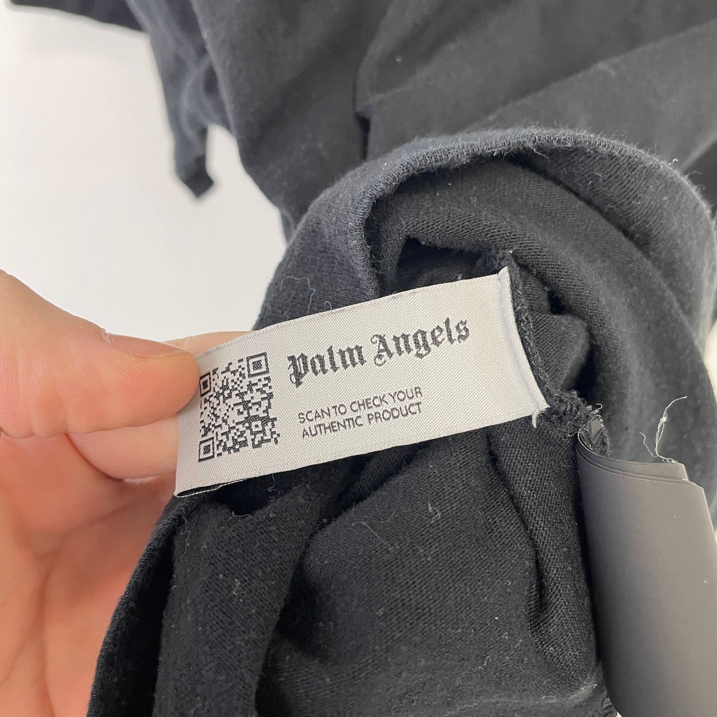 Palm angels curved back print collar logo tee M