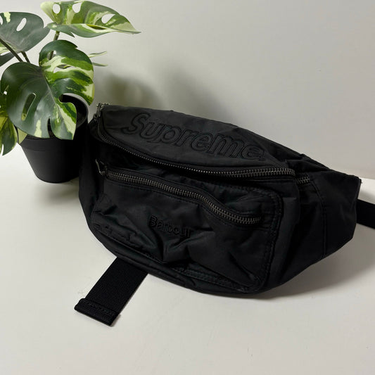 Supreme Barbour Waxed Cotton Waist Bag Black NWT