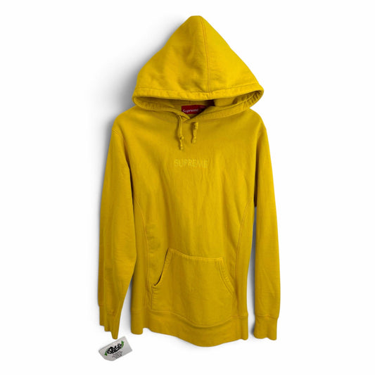 Supreme Yellow Spell Out Hoodie M