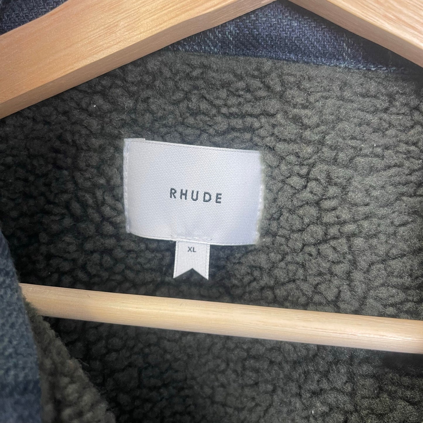 Rhude Flannel Sherpa Plaid flece lined Overshirt jacket XL
