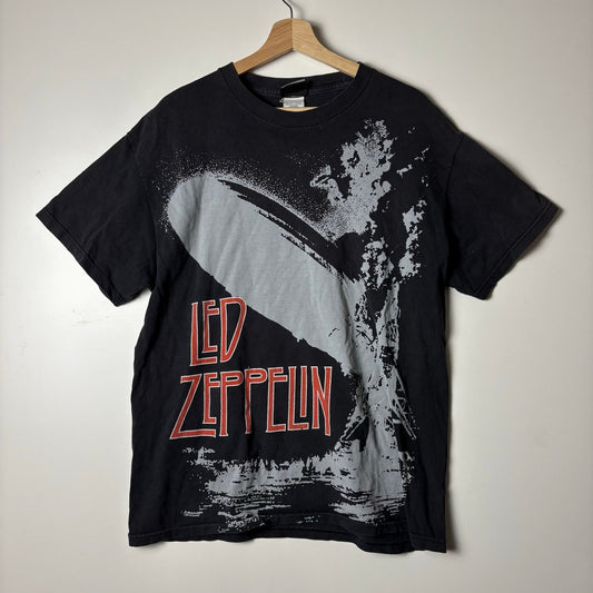 Vintage 2000s Led Zepplin AOP band tee liquid blue