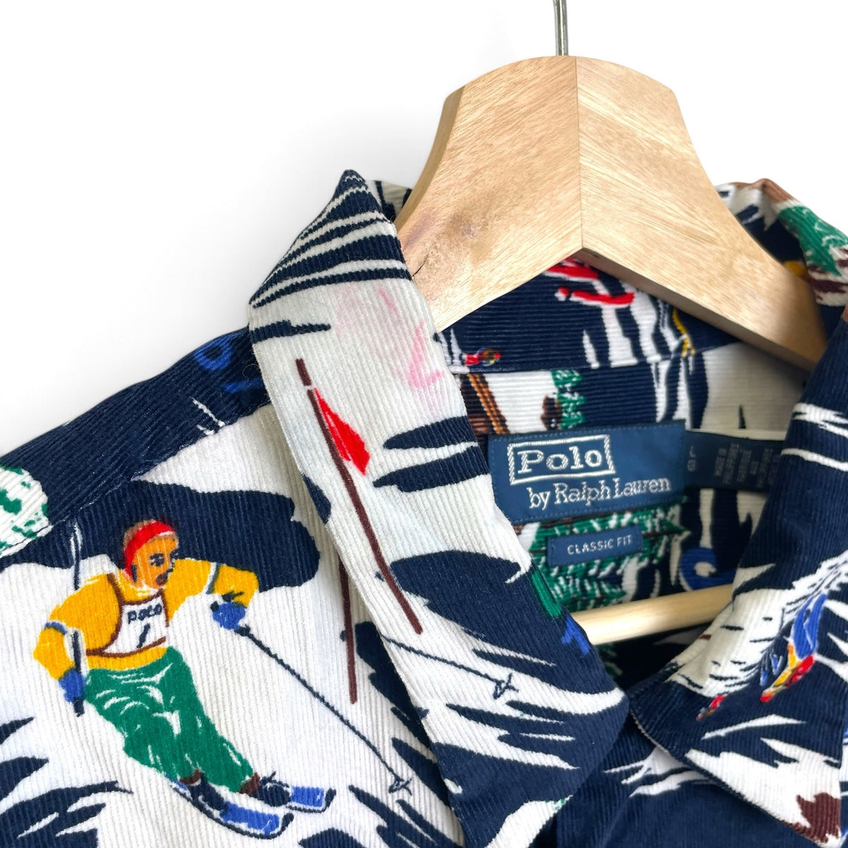 New Polo Ralph Lauren Ski Print Button Up L