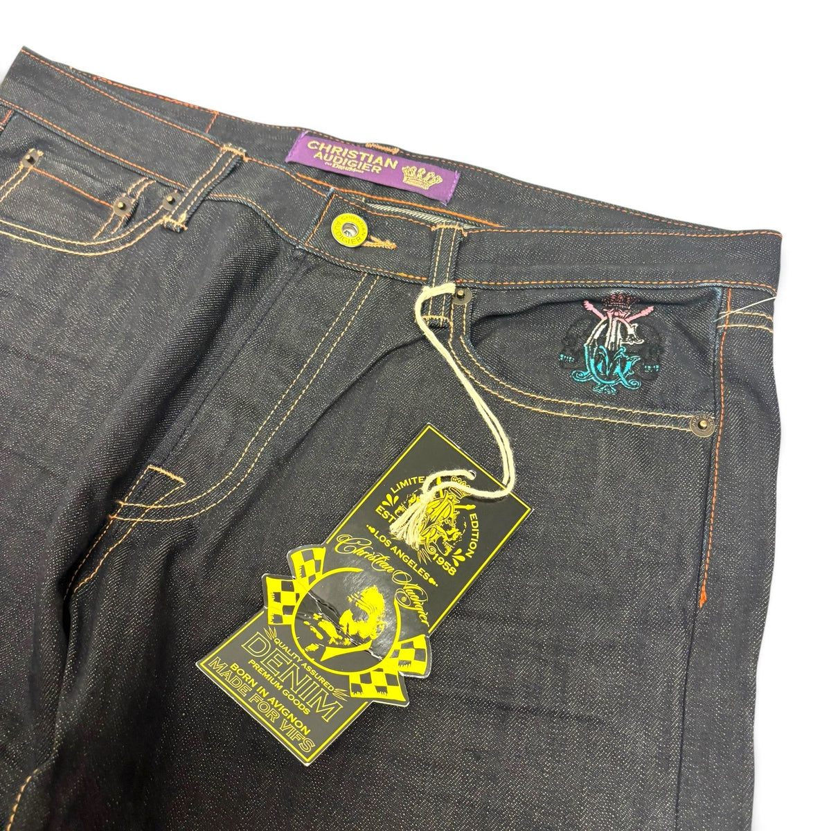 New Vintage Christian Audigier East Coast/West Coast King Jeans Size 34