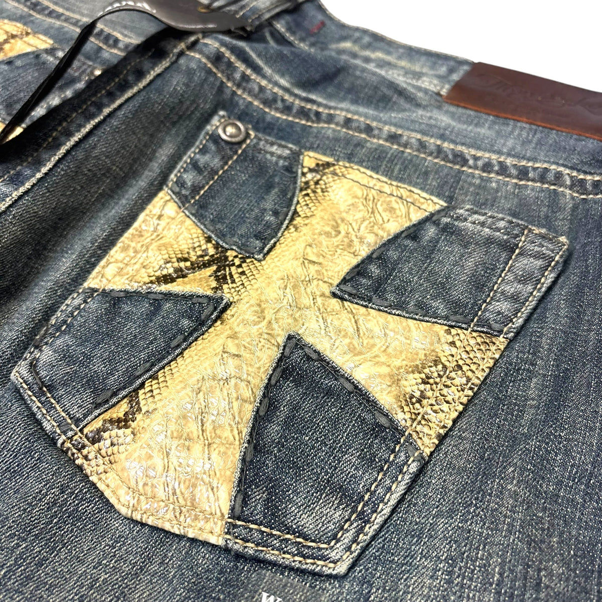 New Y2K Mark Ecko Snake Skin Cross Baggy Jeans 38