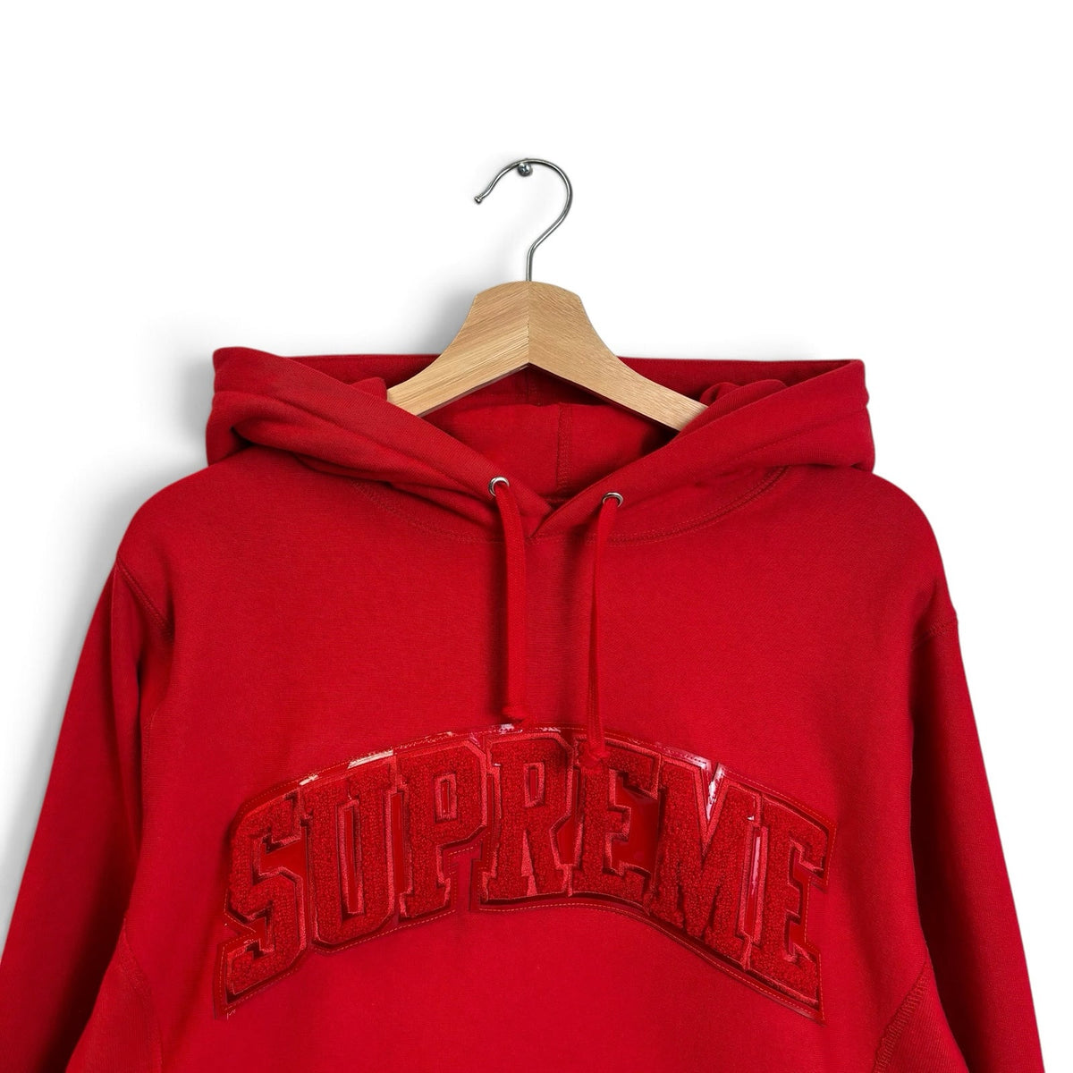 New Patent/Chenille Arc Logo Hooded Sweatshirt Red FW17 M (Copy)