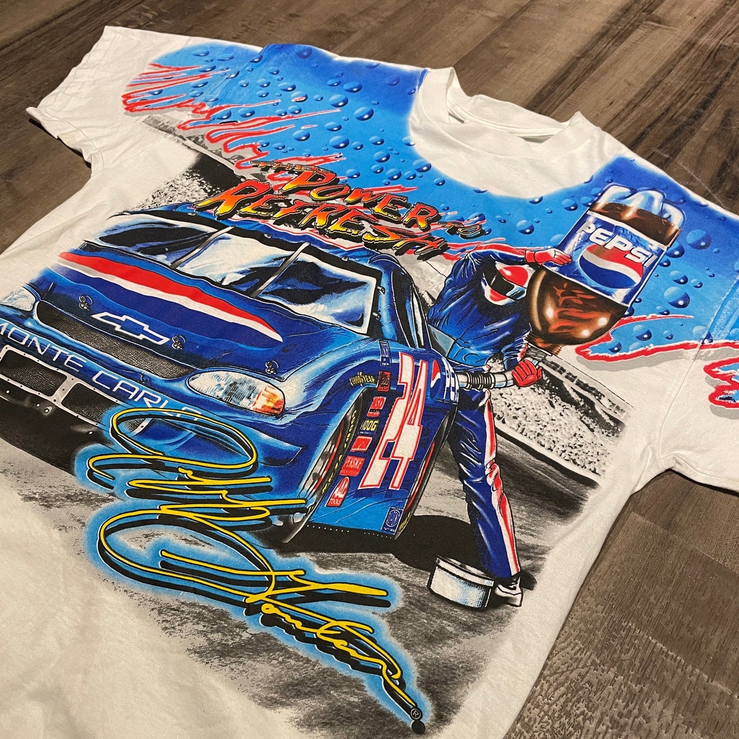 Vintage nascar chase 2000s aop pepsi racing tee XL