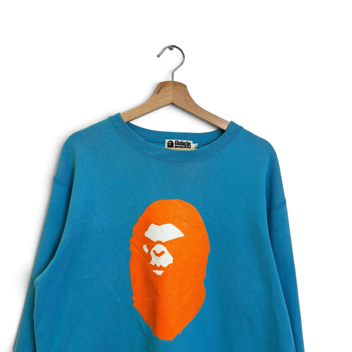 BAPE Mad Face Wide Crewneck Sax FW18 XL
