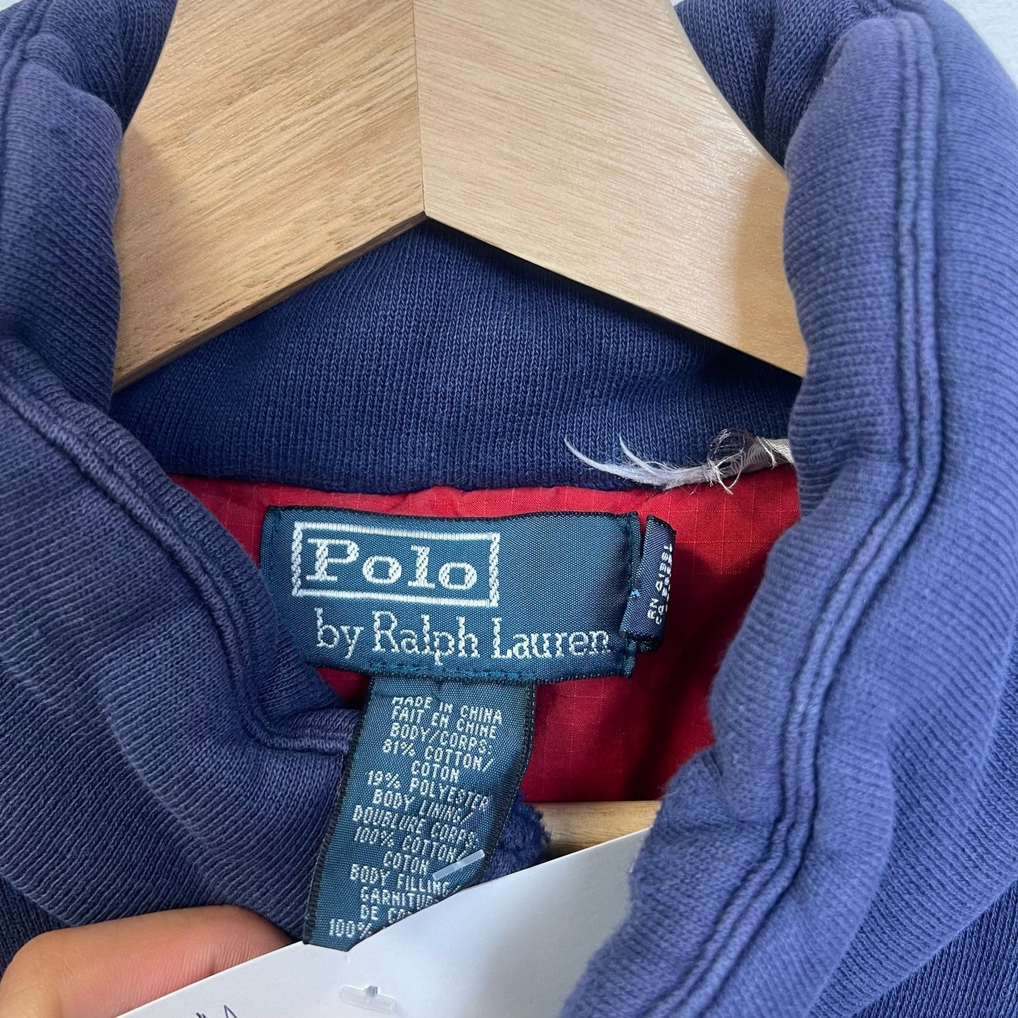 Vintage polo blue puffer jacket M